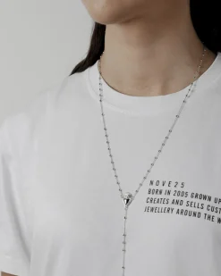COLLANA ROSARIO CUORE EX-VOTO E CROCE GOTICA