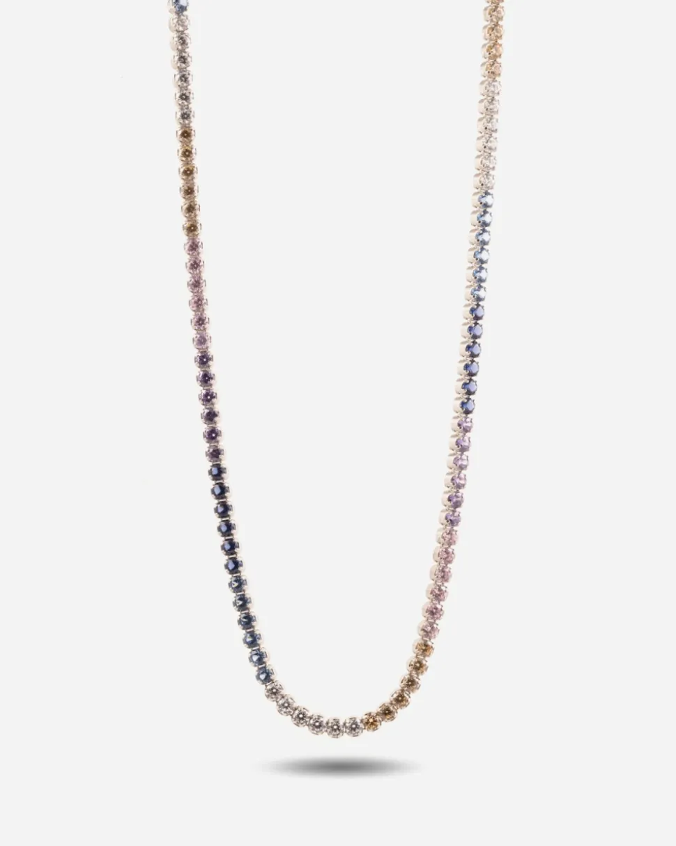 COLLANA TENNIS GRADIENT CON PIETRE MULTICOLOR