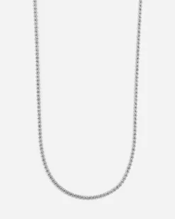 COLLANA TENNIS IN ARGENTO CON BRILLANTI BIANCHI