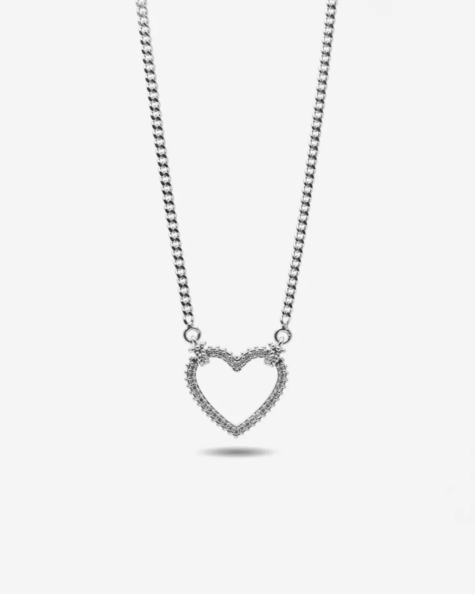 COLLANA TIGHT LOVE IN ARGENTO CON CUORE CON BRILLANTI