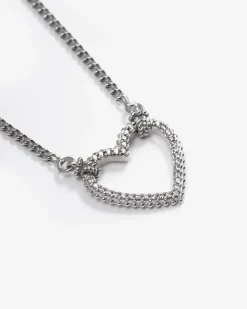 COLLANA TIGHT LOVE IN ARGENTO CON CUORE CON BRILLANTI