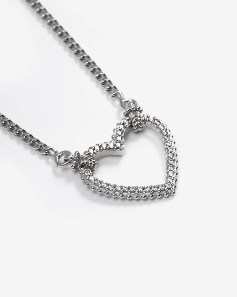COLLANA TIGHT LOVE IN ARGENTO CON CUORE CON BRILLANTI