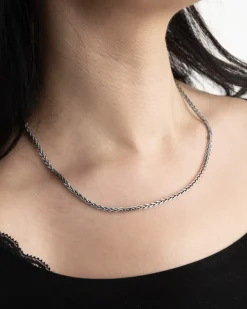 COLLANA TRECCIA DIAMOND BRAID IN ARGENTO