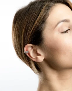 EAR CUFF ORECCHINO SENZA BUCO PALLINE TRE GIRI IN ARGENTO