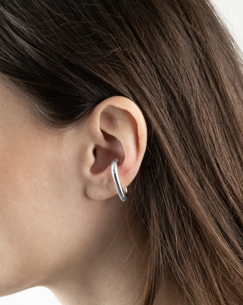 EAR CUFF OVALE FILO 4 MM IN ARGENTO
