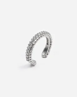 EAR CUFF SHINY HANGER IN ARGENTO CON BRILLANTI