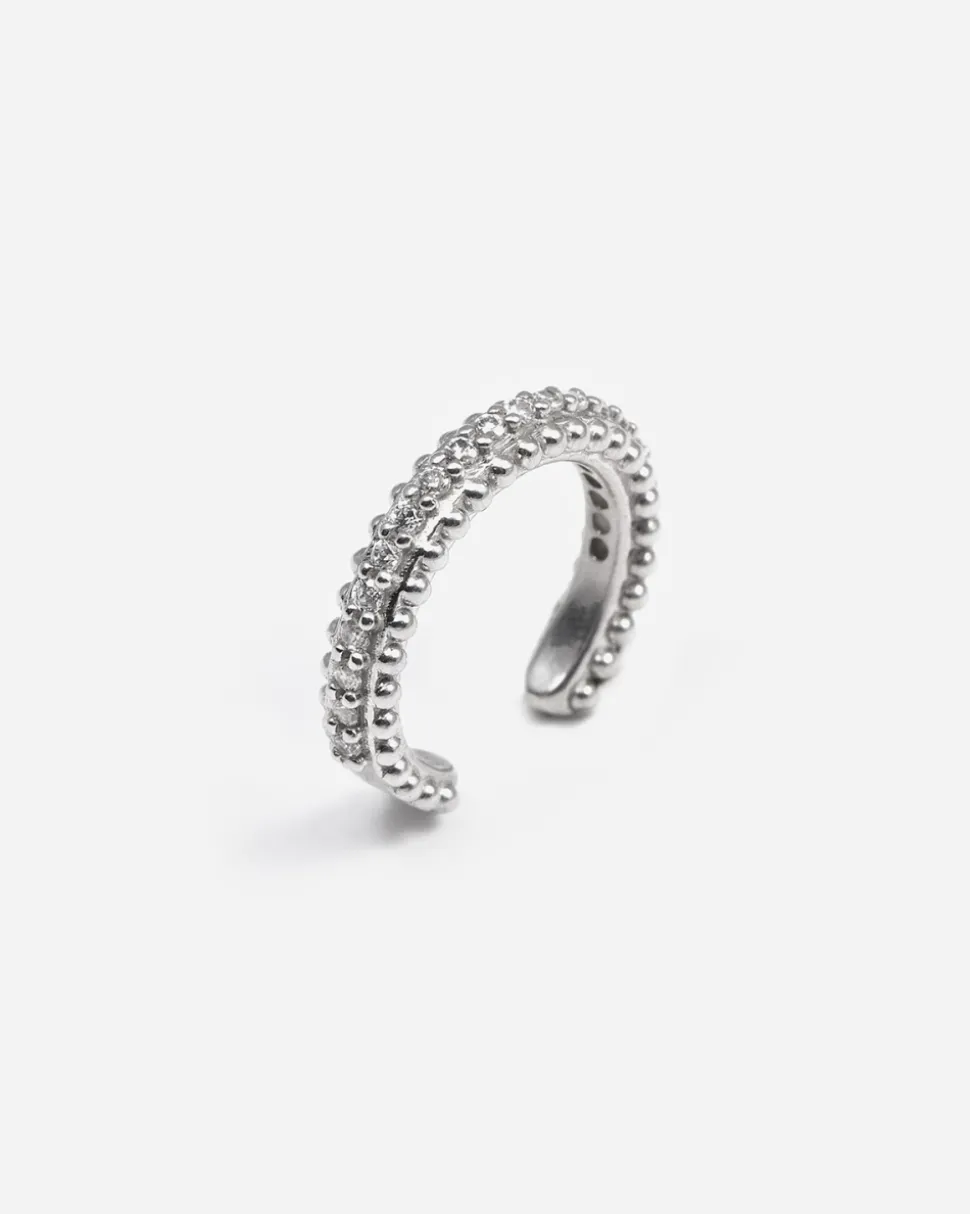 EAR CUFF SHINY HANGER IN ARGENTO CON BRILLANTI