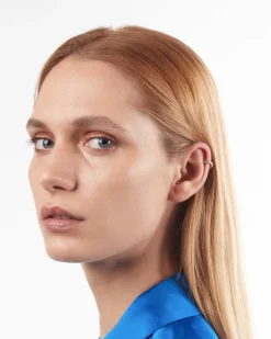 EAR CUFF SHINY HANGER IN ARGENTO CON BRILLANTI