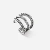 EAR CUFF TRIPLE TIE PUNTINATO IN ARGENTO