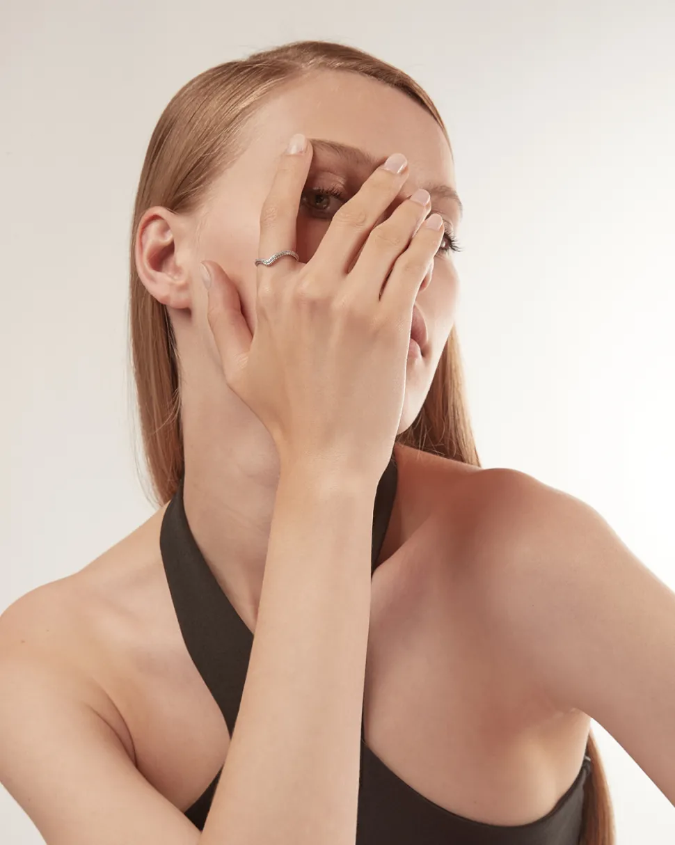 FEDINA CHEVRON BIND IN ARGENTO CON BRILLANTI