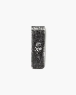 FERMASOLDI IN ARGENTO ANTICATO CUORE EX-VOTO