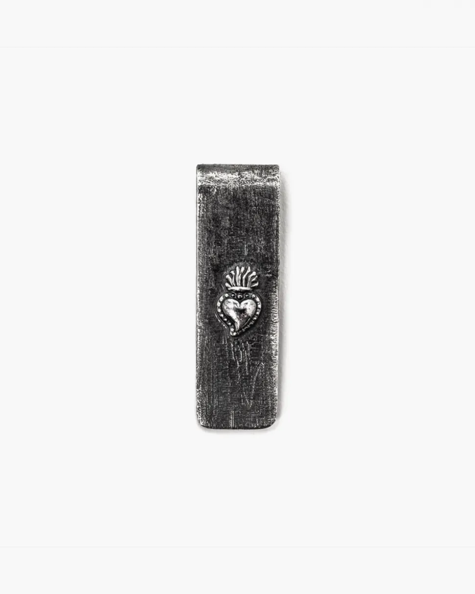 FERMASOLDI IN ARGENTO ANTICATO CUORE EX-VOTO