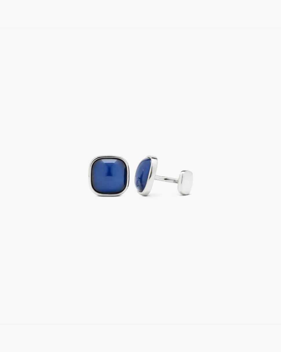 GEMELLI IN ARGENTO CON PIETRA PERSONALIZZABILE