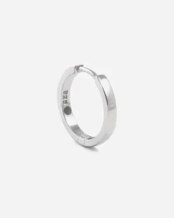 ORECCHINO A CERCHIO FILO QUADRATO IN ARGENTO RODIATO