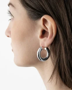 ORECCHINO A CERCHIO FILO TONDO 7 MM IN ARGENTO