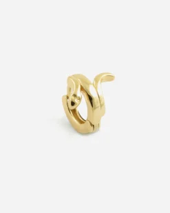 ORECCHINO A CERCHIO PIERCING SNAKE PLACCATO ORO