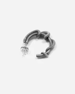 ORECCHINO A CERCHIO SERPENTE NAHAS IN ARGENTO