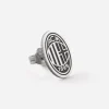 ORECCHINO A LOBO CON LOGO AC MILAN IN ARGENTO