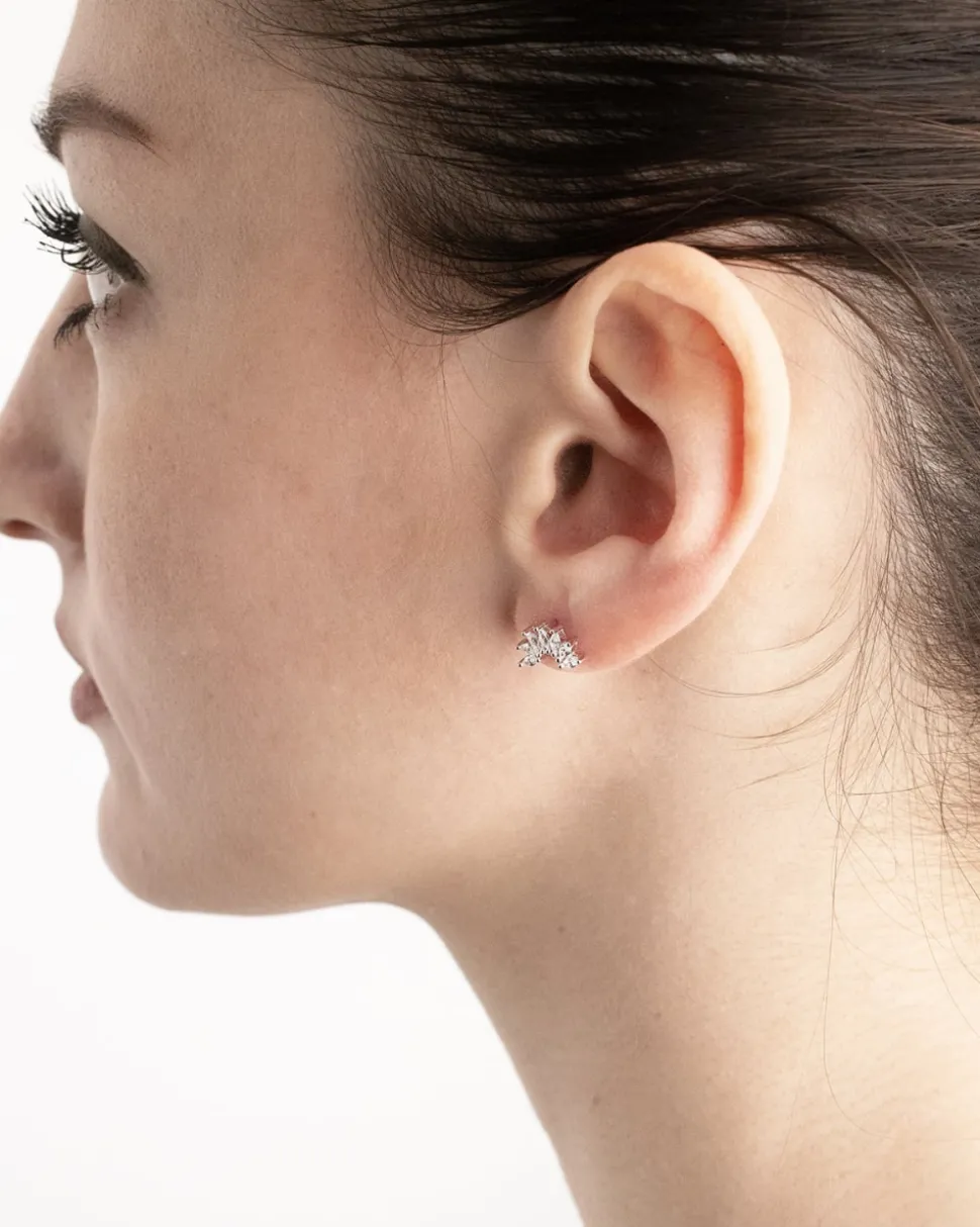 ORECCHINO A LOBO PIERCING SEMICERCHIO 7 NAVETTE IN ARGENTO