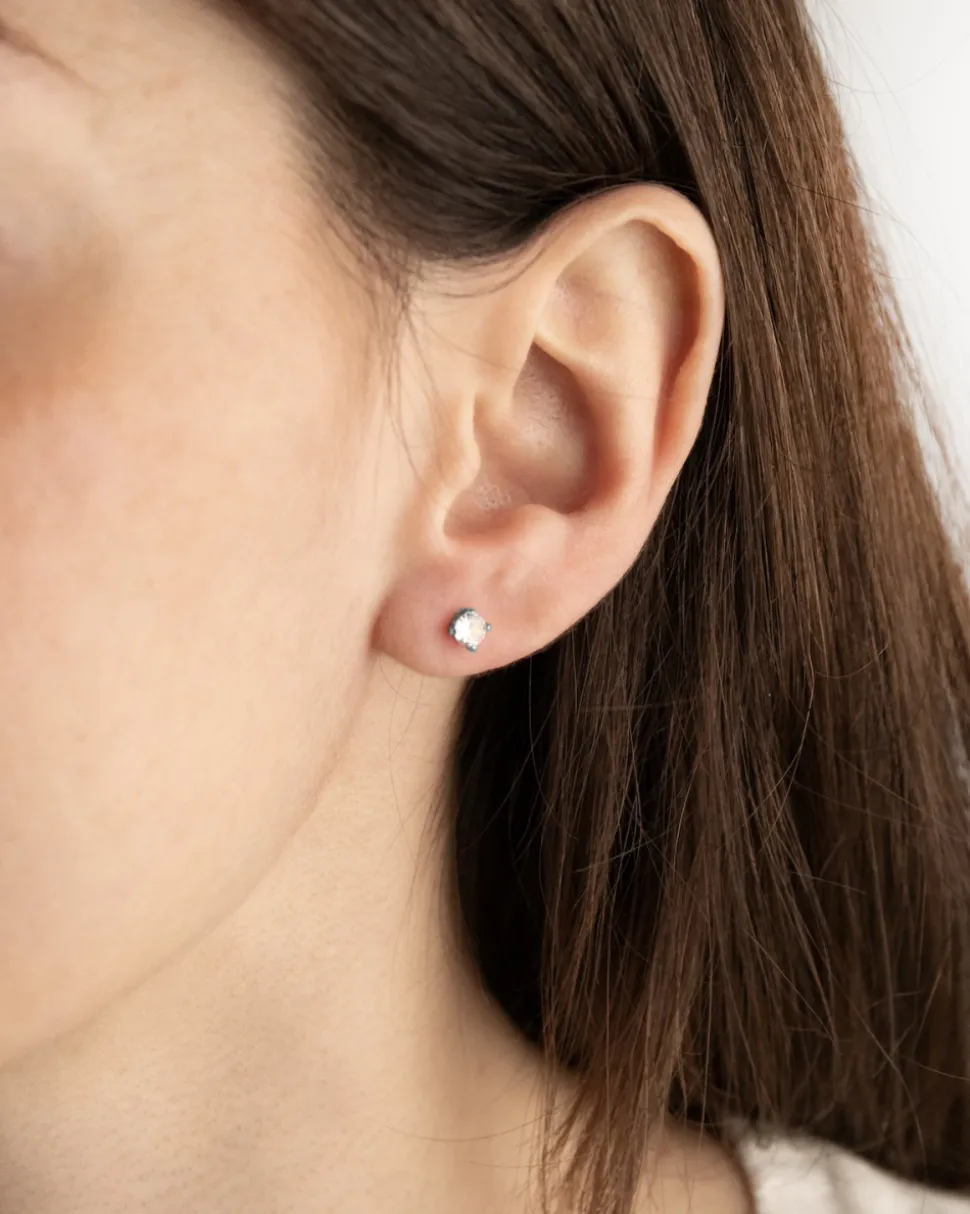 ORECCHINO A LOBO PIERCING SILVER SPOT IN ARGENTO CON BRILLANTE