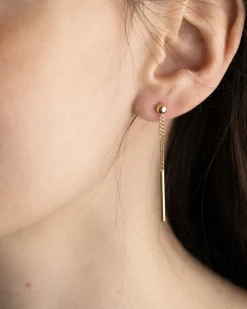 ORECCHINO A LOBO SFERA GOLDEN EAR BAR PLACCATO ORO