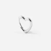 ORECCHINO CERCHIO CUORE PICCOLO IN ARGENTO RODIATO