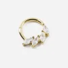 ORECCHINO CERCHIO GOLDEN FAN SEPTUM PLACCATO ORO CON PIETRE