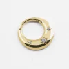 ORECCHINO CERCHIO GOLDEN HALFMOON SEPTUM PLACCATO ORO CON BRILLANTI