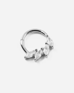 ORECCHINO CERCHIO SILVER FAN SEPTUM IN ARGENTO CON PIETRE