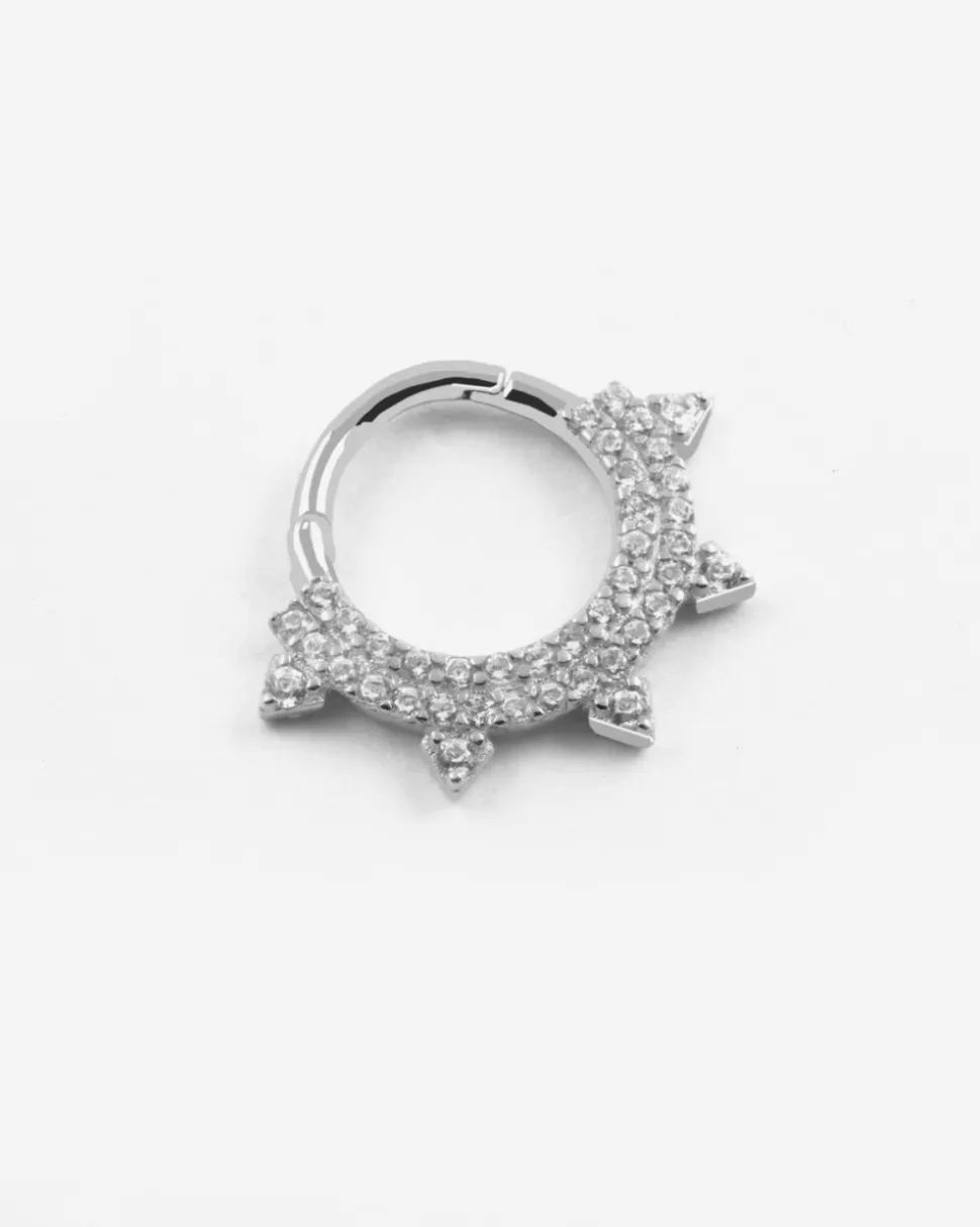 ORECCHINO CERCHIO SILVER CROWN SEPTUM IN ARGENTO CON BRILLANTI