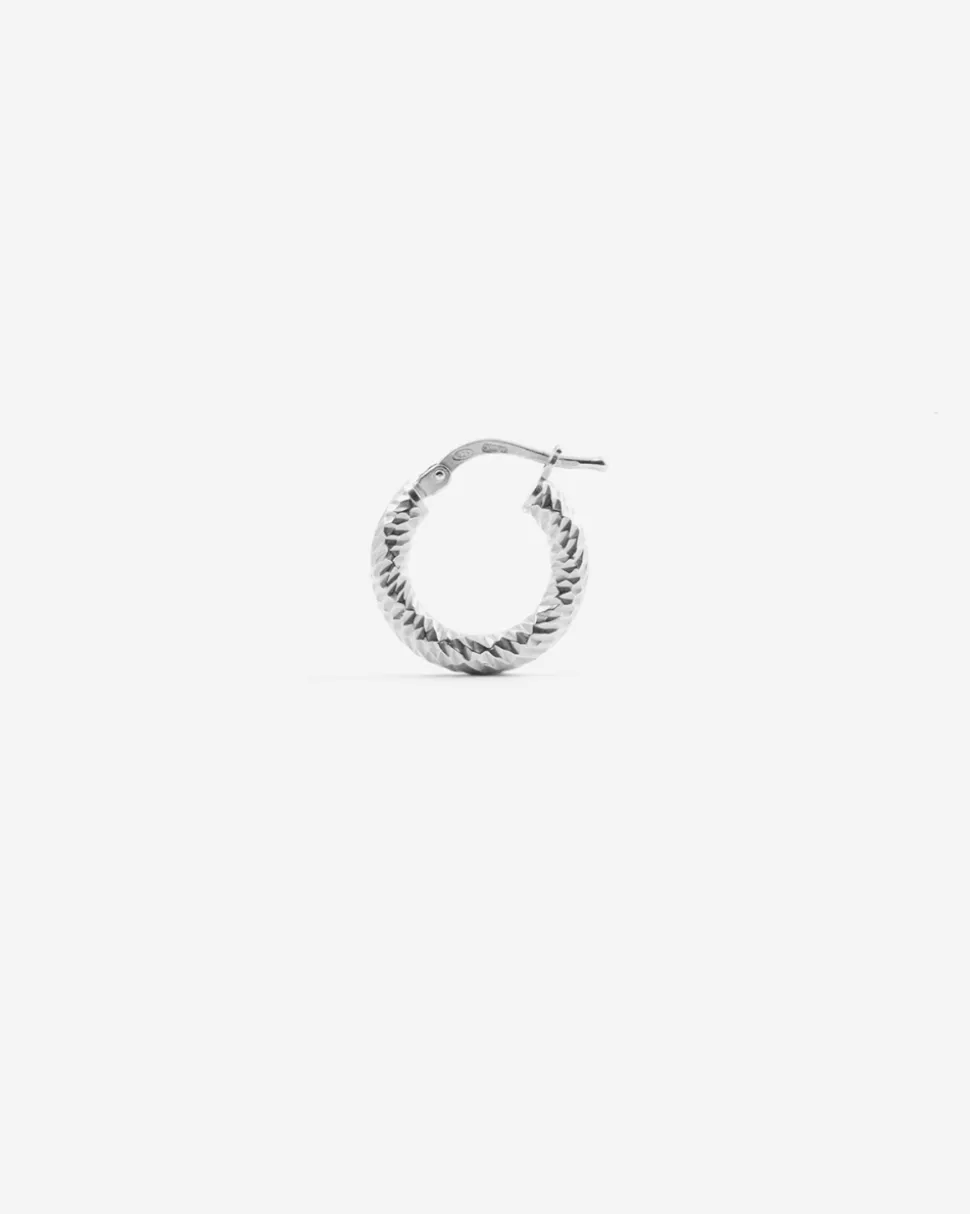 ORECCHINO DIAMOND HOOP PICCOLO IN ARGENTO RODIATO