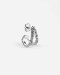 ORECCHINO IN ARGENTO DRIPPING DROP CON BRILLANTI