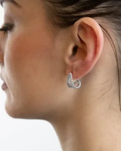 ORECCHINO IN ARGENTO DRIPPING DROP CON BRILLANTI