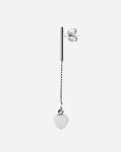 ORECCHINO PENDENTE CON BARRETTA E CATENA SILVER LOVE BAR IN ARGENTO