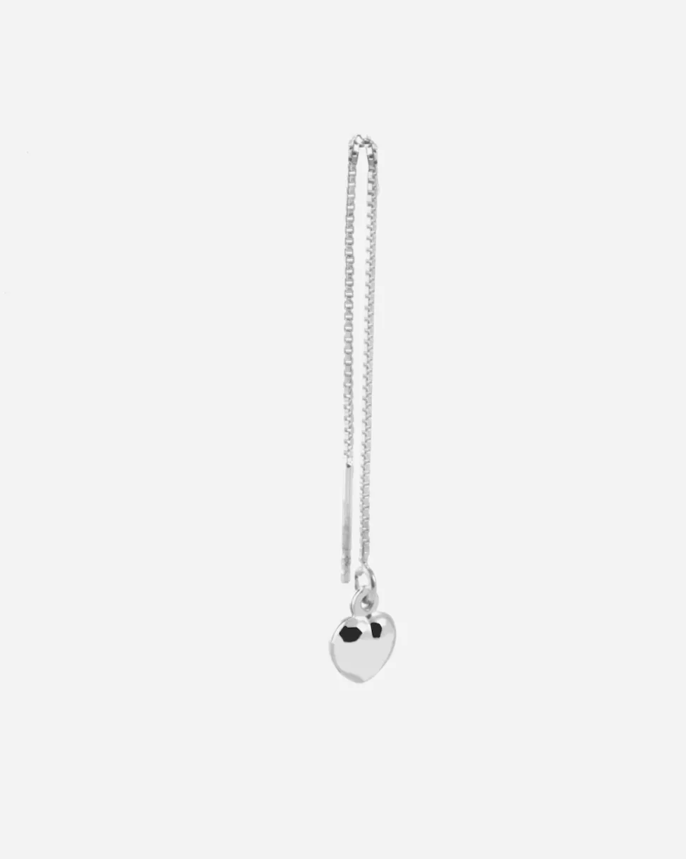 ORECCHINO PENDENTE CON CATENA SILVER LOVE ROPE IN ARGENTO