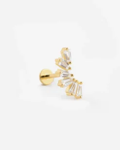 ORECCHINO PIERCING GOLDEN BLOOM PLACCATO ORO CON PIETRE