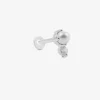 ORECCHINO PIERCING SILVER SHINY PEARL IN ARGENTO CON PERLA E BRILLANTE