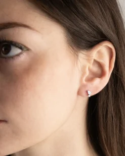 ORECCHINO PIERCING SOLITARIO SILVER SHINY DROP IN ARGENTO