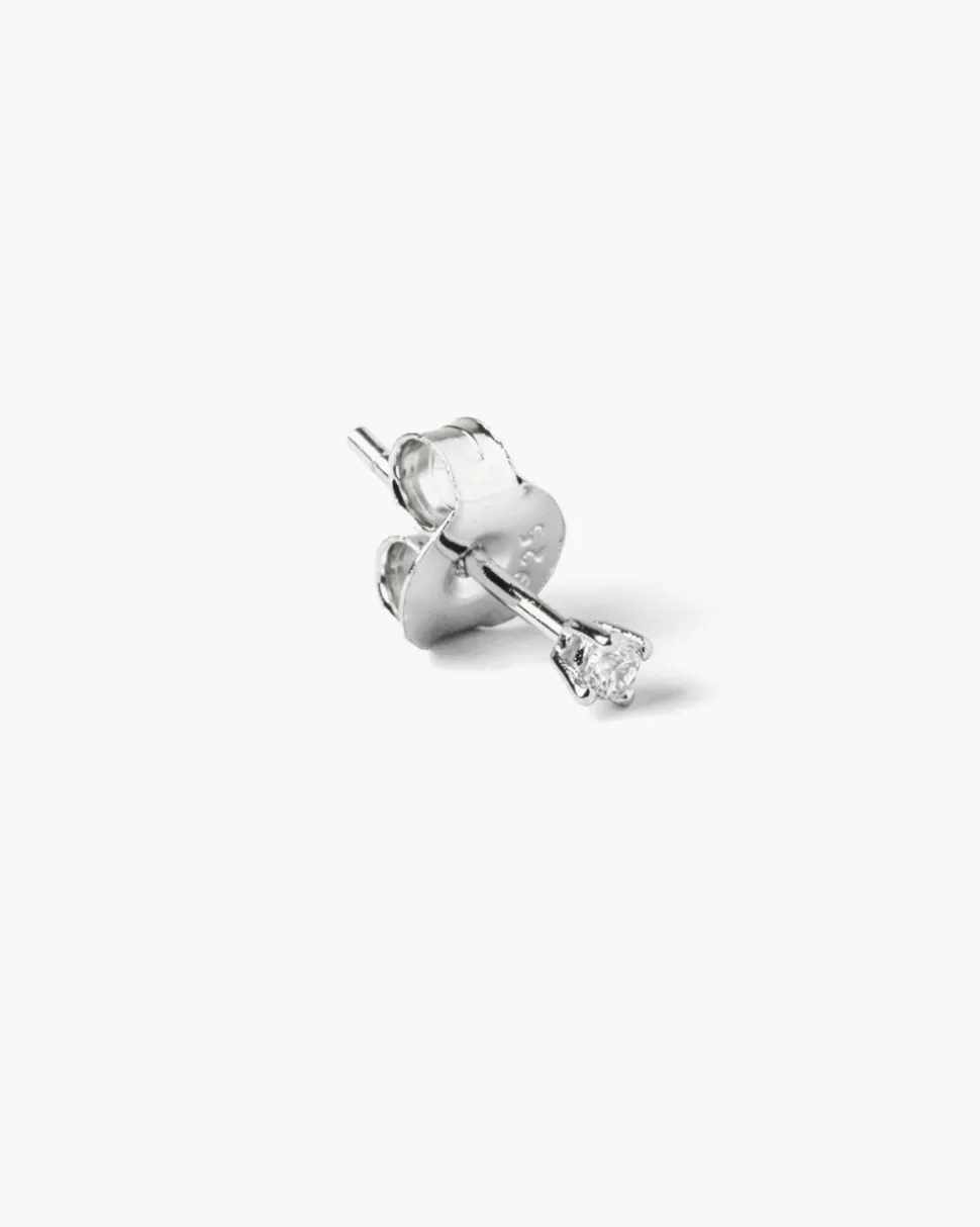 ORECCHINO PUNTO LUCE IN ARGENTO RODIATO