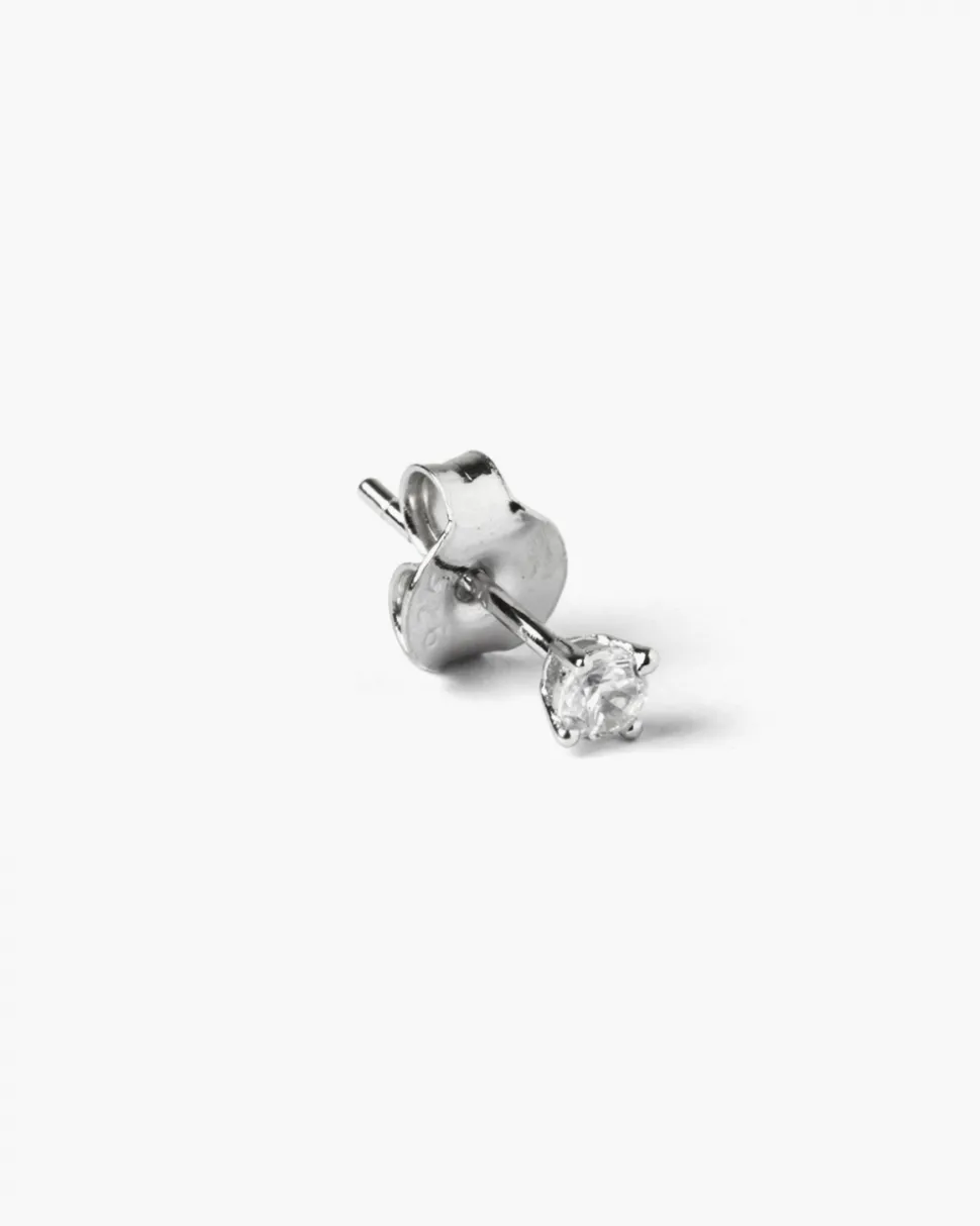 ORECCHINO PUNTO LUCE IN ARGENTO RODIATO