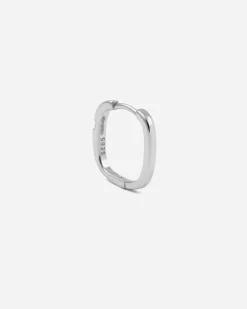 ORECCHINO QUADRATO IN ARGENTO RODIATO
