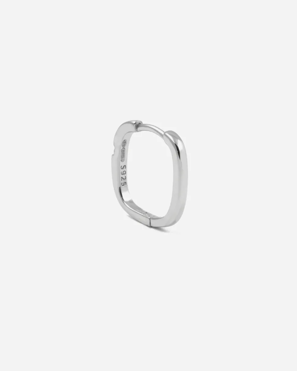 ORECCHINO QUADRATO IN ARGENTO RODIATO