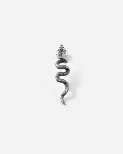 ORECCHINO SERPENTE VERTICALE IN ARGENTO