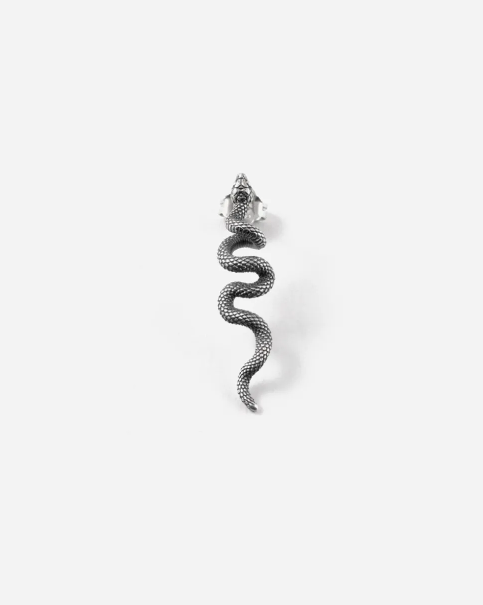 ORECCHINO SERPENTE VERTICALE IN ARGENTO