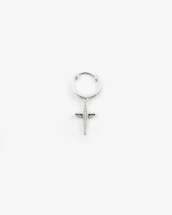 ORECCHINO SHINY DAGGER CON CROCE PENDENTE E BRILLANTI