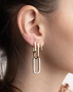 ORECCHINO SINGOLO OVALE MINI SOFT / ORO GIALLO LUCIDO