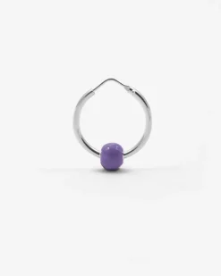 ORECCHINO SINGOLO PIERCING SFERA SMALTO LILLA