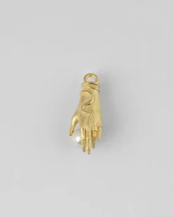 PENDENTE MANO CON PERLA ORO GIALLO